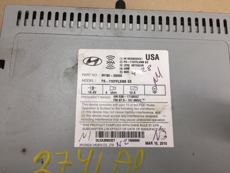 Магнитола SONATA YF 10-14 2011 YF 2.4 G4KJ Магнитола SONATA YF 10-14 2011 YF 2.4 G4KJ