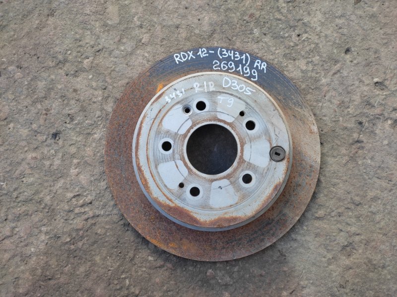 Тормозной диск задний ACURA RDX 12-19 2017 TB4 3.5 J35Z2 42510-TX4-A02 Б/У