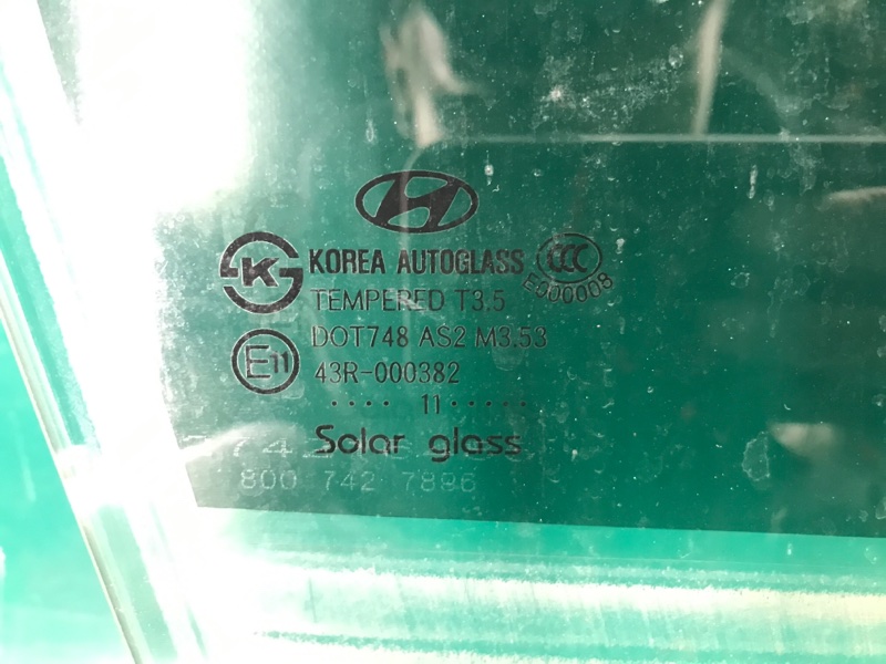 Стекло двери переднее правое ELANTRA MD 10-15 2012 1.8 G4NB