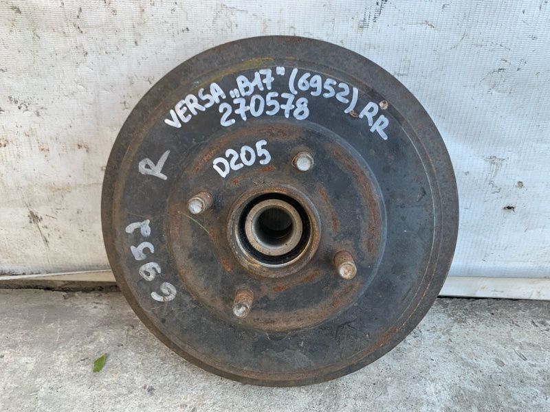 Тормозной барабан NISSAN VERSA B17 11-19 2013 SEDAN 1.6 HR16DE 43206-1HL0B Б/У