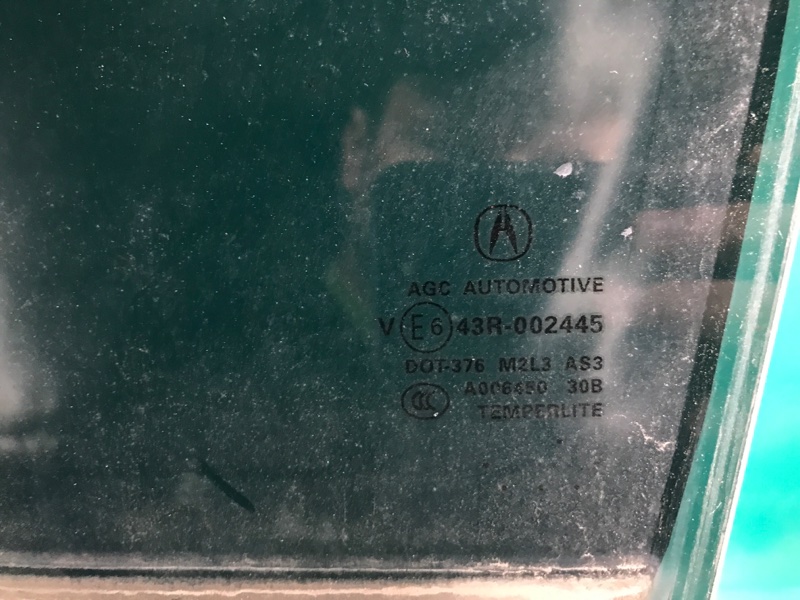 Стекло двери заднее левое RDX 12-19 2015 Внедорожник 3.5