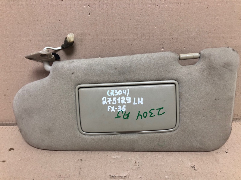 Козырек солнцезащитный левый INFINITI FX S50 03-08 2004 3.5 VQ35DE 96401-CG201 Б/У
