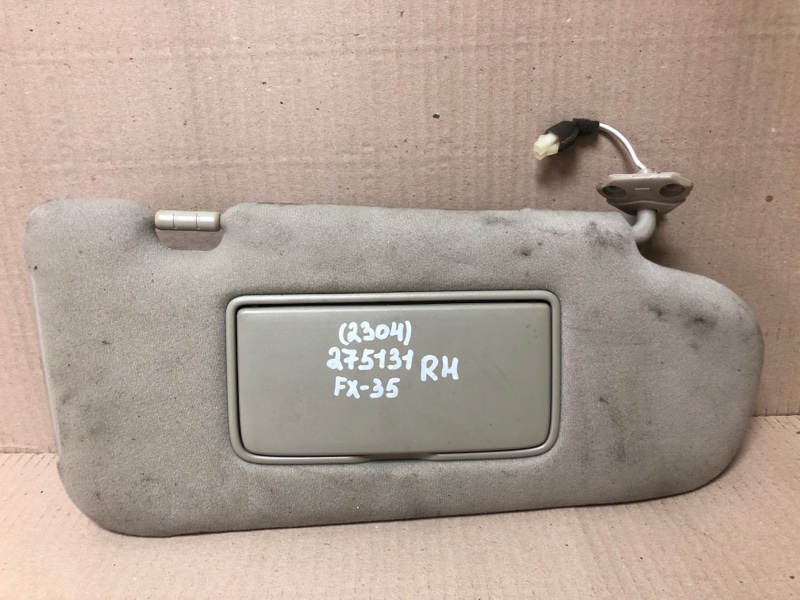 Козырек солнцезащитный правый INFINITI FX S50 03-08 2004 3.5 VQ35DE 96400-CG201 Б/У