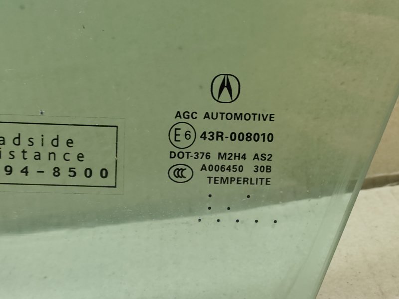 Стекло двери переднее левое RDX 12-19 2015 Внедорожник 3.5L 6