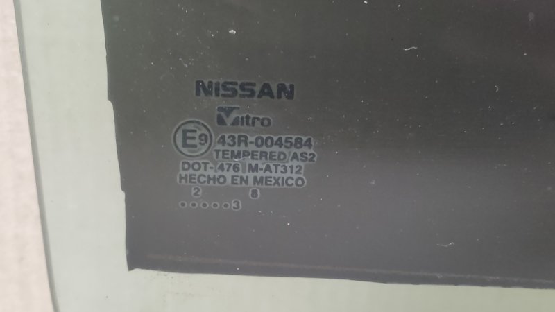 Стекло двери заднее правое SENTRA B17 12-21 2013 1.8 MRA8DE