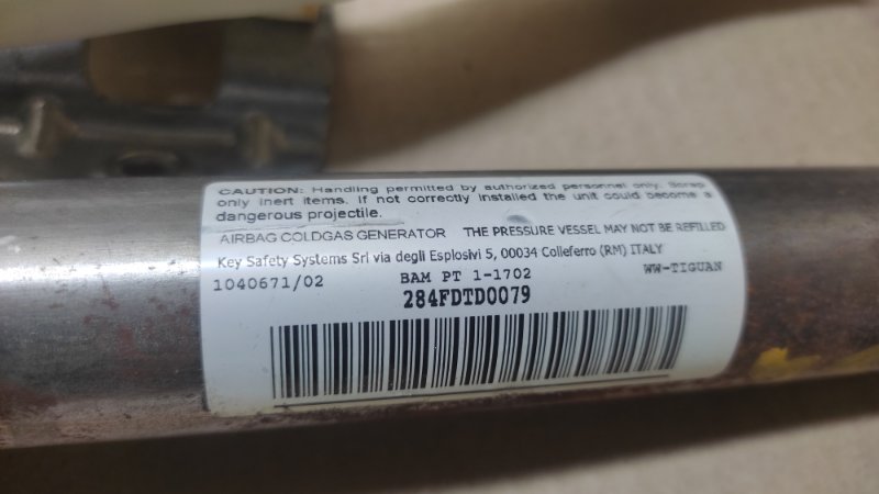 Подушка безопасности (штора) левая VOLKSWAGEN TIGUAN 08-17 2.0 CCTA