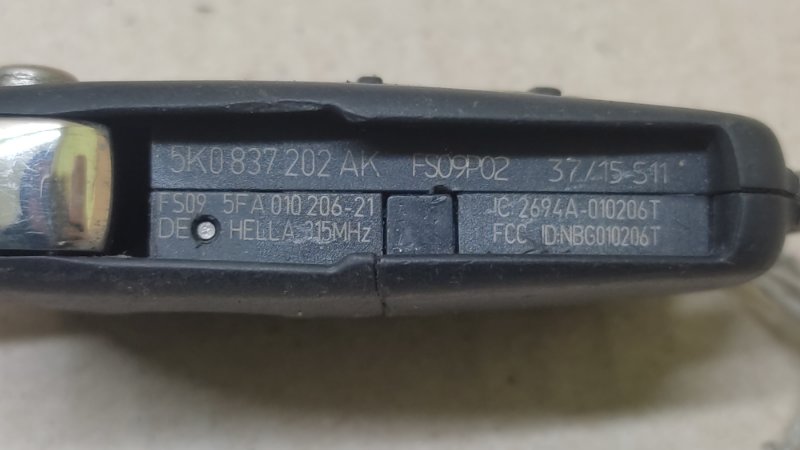 Ключ зажигания TIGUAN 08-17 2016 2.0 CCTA