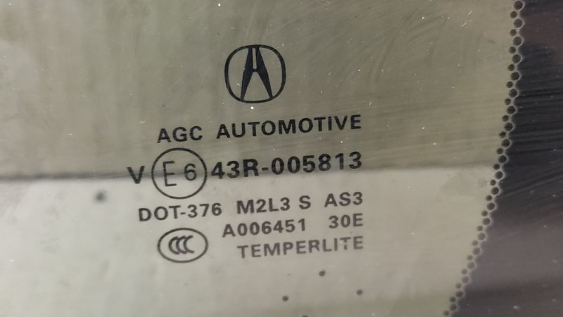 Стекло двери глухое заднее левое RDX 12-19 2015 3.5