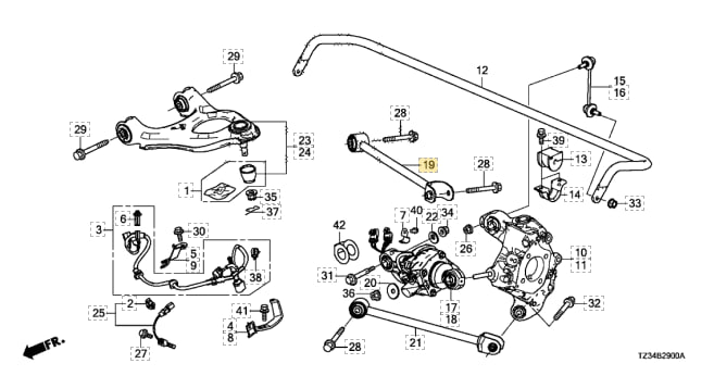 Рычаг задней подвески поперечный нижний задний левый TLX 14-17 2017 Седан 2.4