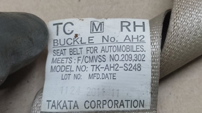 Ремень безопасности правый IMPREZA 11-17 2012 GJ 2.0 FB20B