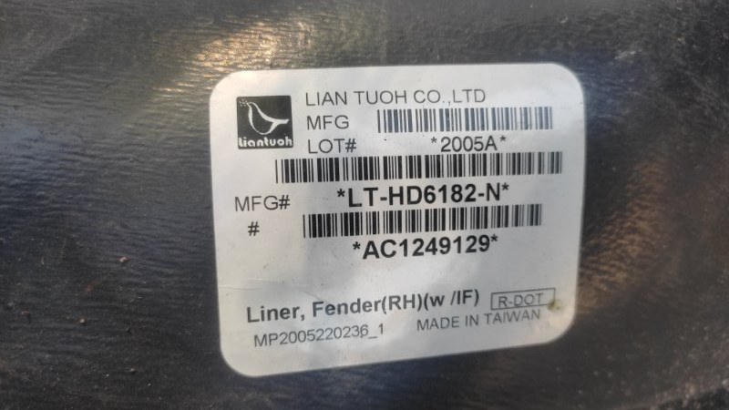 Подкрылок передний правый RDX 12-19 Подкрылок передний правый RDX 12-19