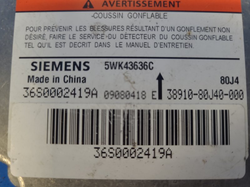 Блок управления AIRBAG SUZUKI SX4 06-13 2.0 J20A