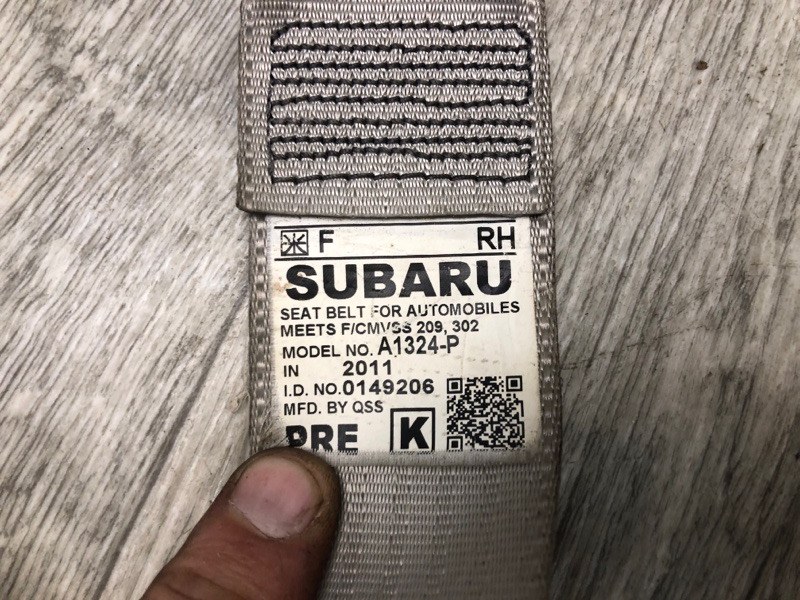 Ремень безопасности передний правый LEGACY 09-15 BM 2012 SEDAN 3.6 EZ36