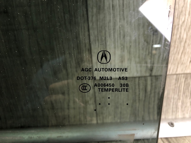 Стекло двери заднее левое RDX 12-19 2012 Внедорожник 3.5