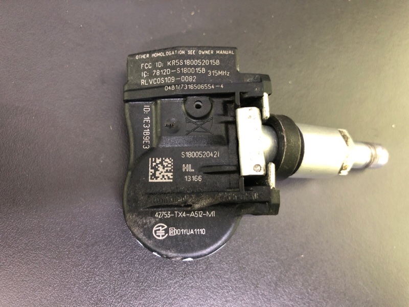 Датчик давления в шинах ACURA MDX (YD3) 13-21 3.5 J35Y5 Датчик давления в шинах ACURA MDX (YD3) 13-21 3.5 J35Y5