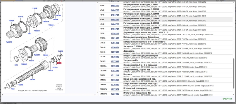 Вал вторичный KUGA  (C394)  08–13