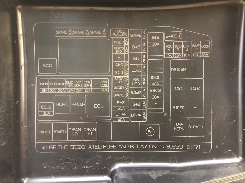 Блок предохранителей моторный отсек HYUNDAI SONATA YF 10-14 2.4 G4KJ
