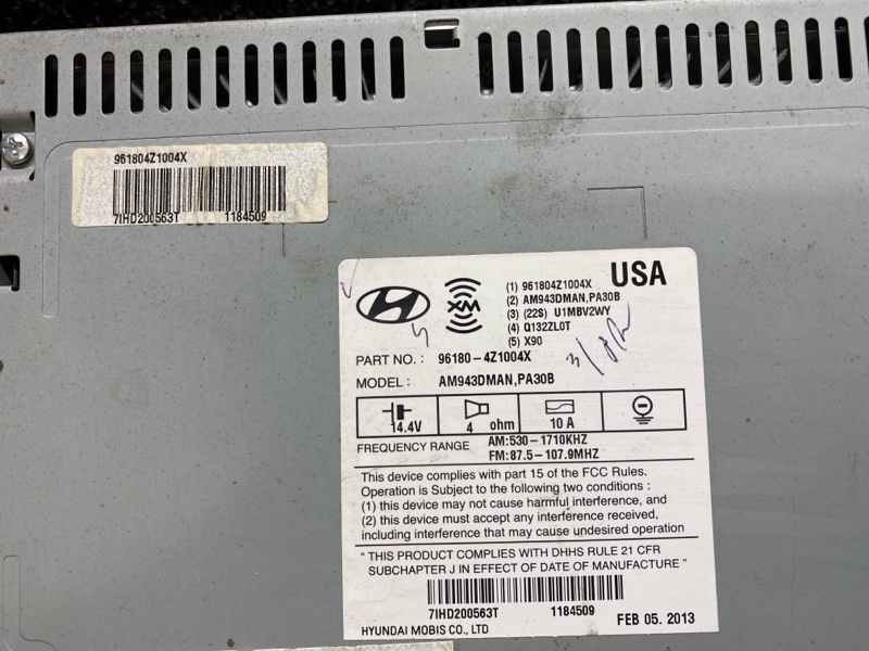 Магнитола SANTA FE (DM) 12-18 2013 2.0 G4KH