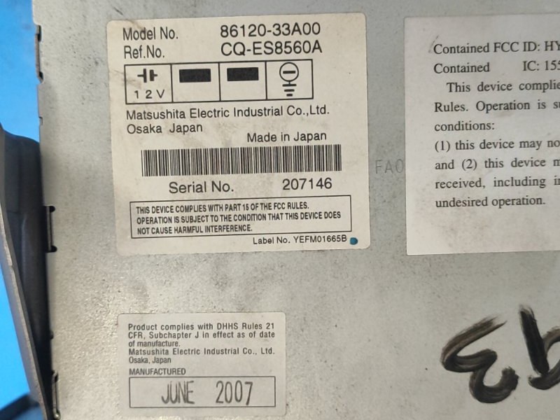 Магнитола CAMRY 40 06-11 2007 2.4 2AZFXE Магнитола CAMRY 40 06-11 2007 2.4 2AZFXE