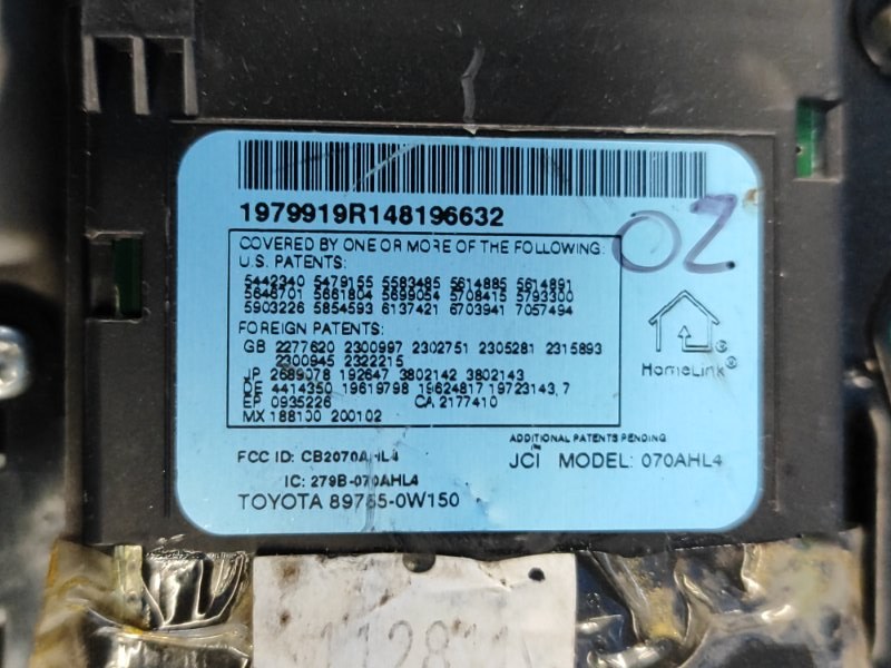 Плафон салона CT200 11-17 2012 1.8 2ZRFXE