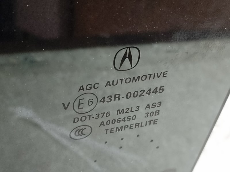 Стекло двери заднее левое RDX 12-19 2018 Внедорожник 3.5