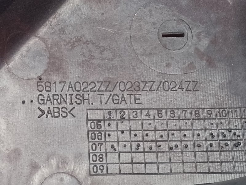 Панель подсветки номера OUTLANDER XL 05-13 2007 3.0 6B31