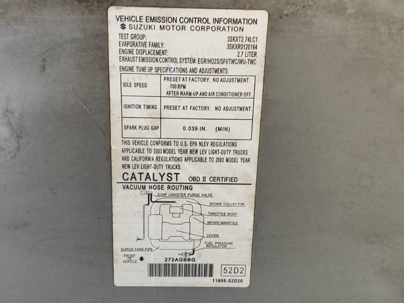 Капот GRAND VITARA XL-7 01-06 2003 2.7 H27A