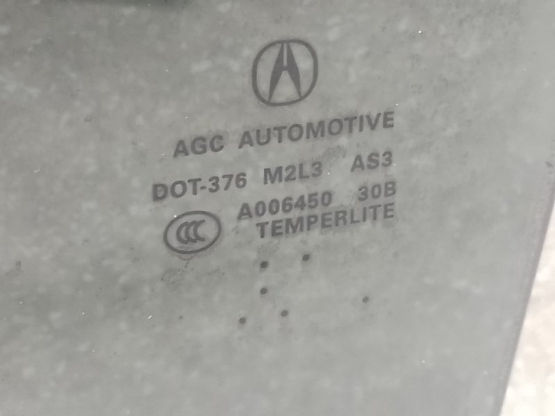 Стекло двери заднее левое RDX 12-19 2013 3.5 J35Z2