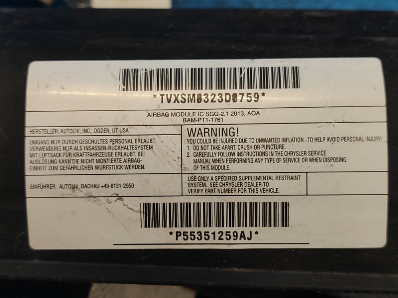 Подушка безопасности (штора) левая JEEP PATRIOT 10-17 2.0 ECN Подушка безопасности (штора) левая JEEP PATRIOT 10-17 2.0 ECN