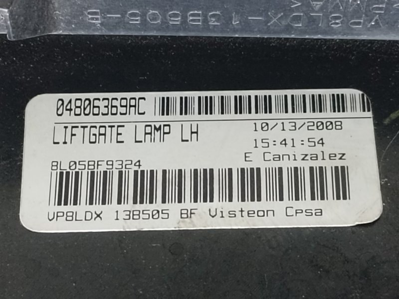 Фонарь внутренний левый JOURNEY 08-20 2008 3.5 EGF