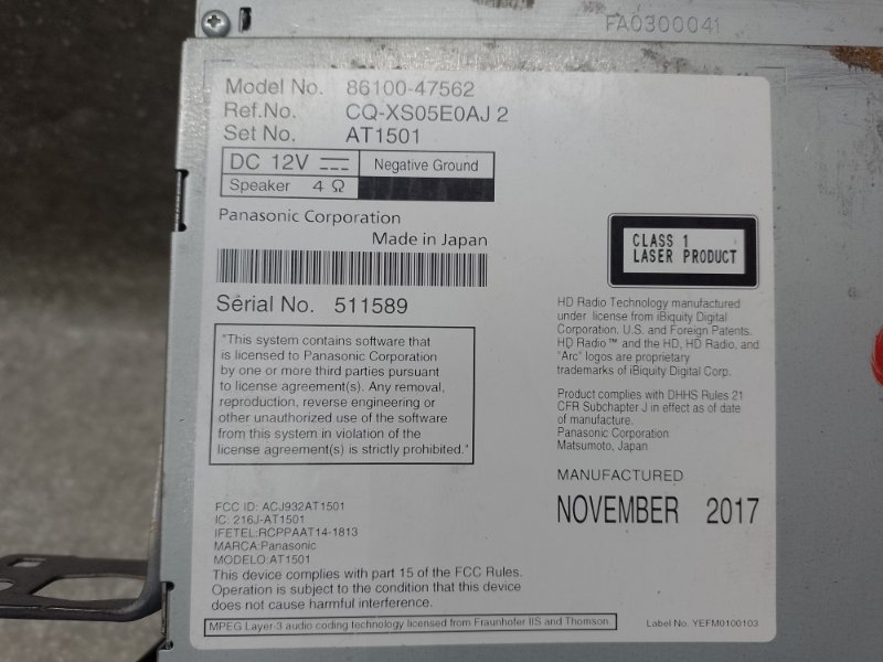 Магнитола PRIUS 16- 2017 1.8 2ZRFXE Магнитола PRIUS 16- 2017 1.8 2ZRFXE