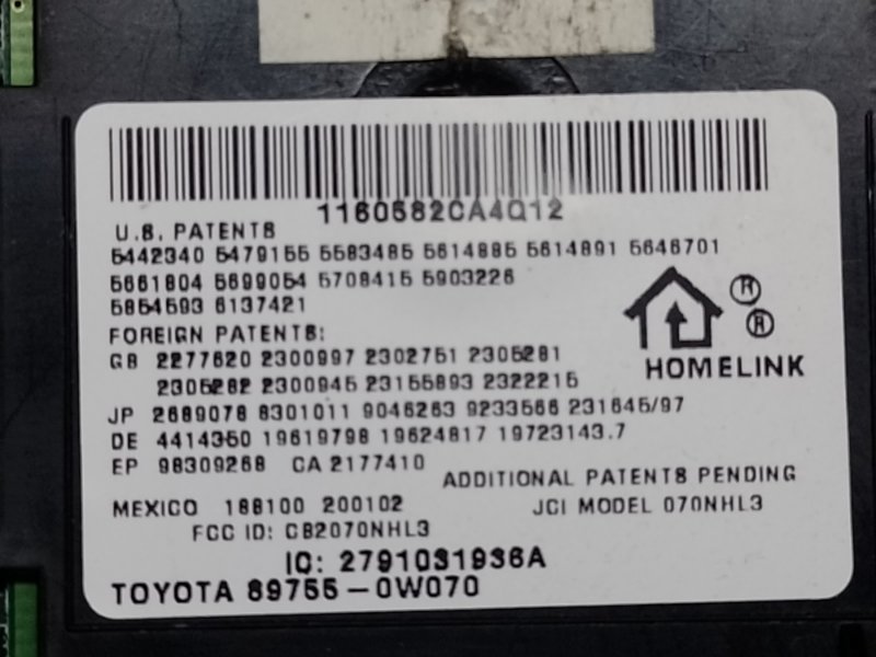 Плафон салона передний ES350 06-12 2006 3.5 2GR-FE