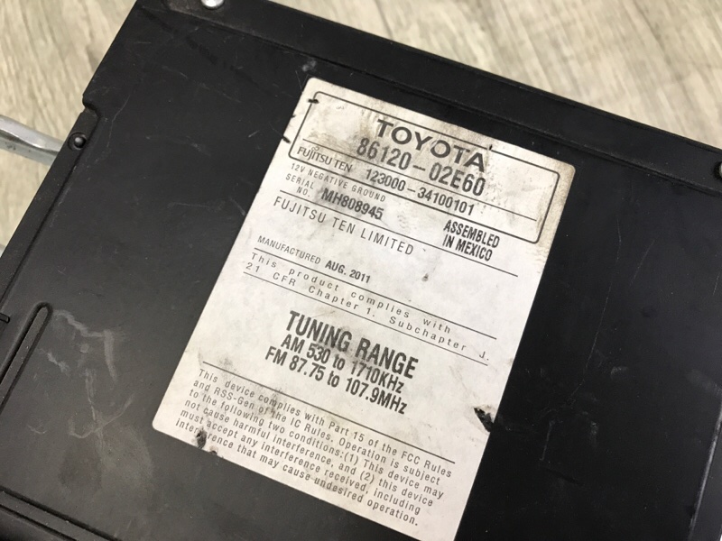 Магнитола COROLLA 150 06-13 2011 1.8 2ZRFE