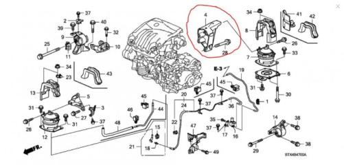 Кронштейн двигателя задний MDX (YD2) 06-13 2008 YD2 3.7