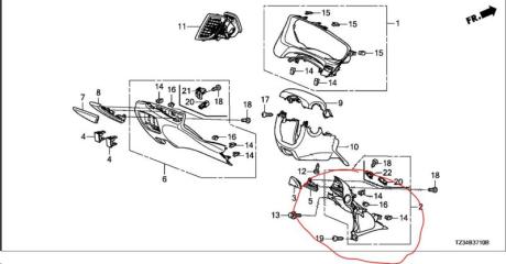 Накладка торпедо правая TLX 14-17 2016 Седан 3.5
