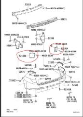 Накладка кузова задняя левая SIENNA 11-16 2015 Минивэн 3.5 2GR-FE