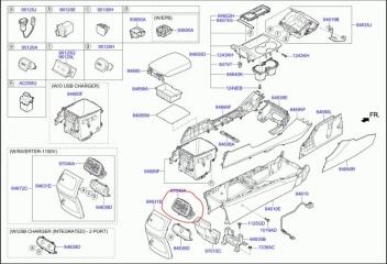 Дефлектор воздушный задний SORENTO UM 14- 2016 Внедорожник 2.4