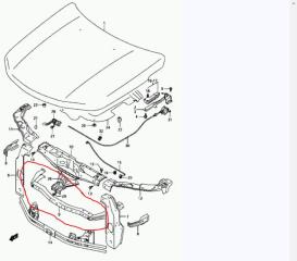 Панель передняя верхняя GRAND VITARA 05-15 2006 Внедорожник 2.7
