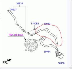 Патрубок системы охлаждения SONATA YF 10-14 2013 YF 2.4 G4KK