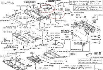 Крепление балки подвески переднее левое LS460 06-12 2007 Седан 4.6