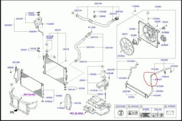 Патрубок системы охлаждения SONATA YF 10-14 2012 2.4 G4KK