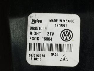 Противотуманная фара правая VOLKSWAGEN JETTA USA 18- DJXA 1.4