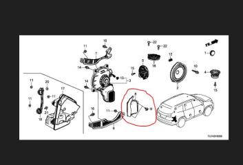 Воздуховод салона задний правый PILOT 15- 2017 3.5L