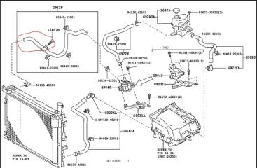 Патрубок системы охлаждения TOYOTA PRIUS C/AQUA 11-14