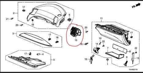 Дефлектор воздушный правый RDX 12-19 2012 Внедорожник 3.5